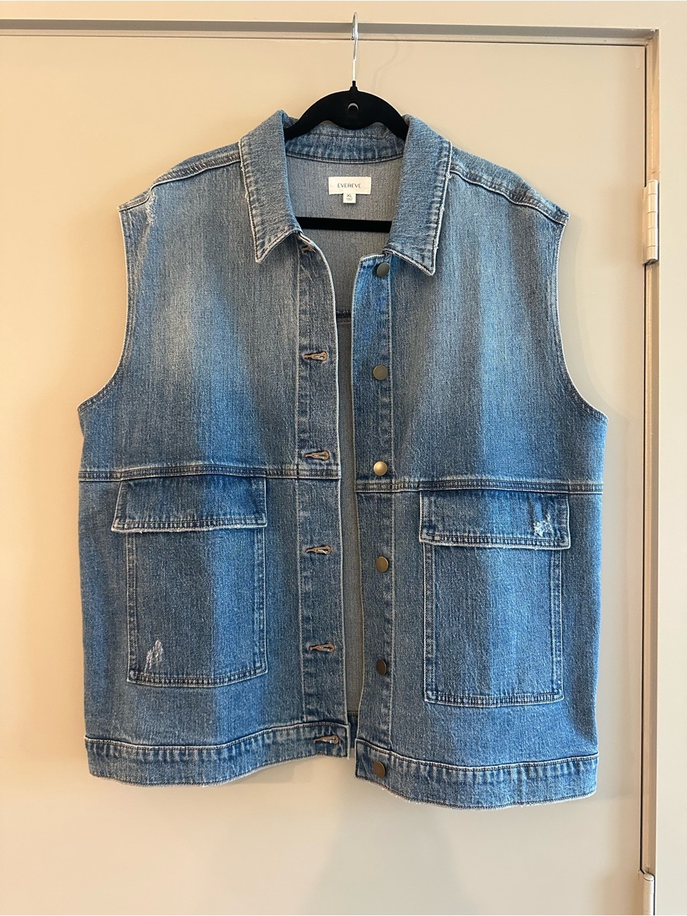 Evereve Blue Denim Sleeveless Jacket Vest